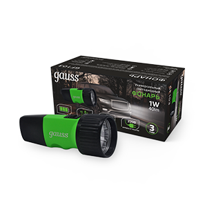 Рекомендуем купить Фонарь аккумуляторный ручной 1Вт 40лм аккум. NI-MH 0.25А.ч GAUSS GF103