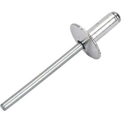 Рекомендуем купить Заклепка вытяжная открытая 4x8 с увеличенным бортом 12 мм, алюминий / оц. сталь