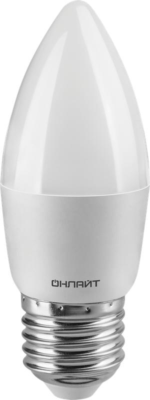 Рекомендуем купить Лампа светодиодная 71 634 OLL-C37-8-230-2.7K-E27-FR 8Вт свеча 2700К тепл. бел. E27 560лм 176-264В ОНЛАЙТ 71634