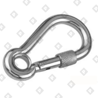 Карабин пружинный с резьбовой предохранительной втулкой и кольцом ART 8232 11x120, нерж. сталь A4 - №1