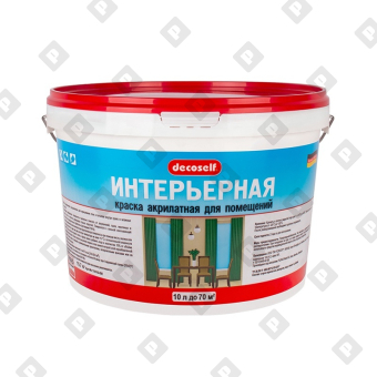 Краска интерьерная Pufas Decoself белая, мороз. (10 л) - №1