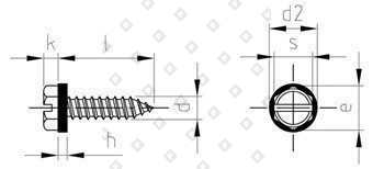 DIN 7976 A2 C 4,2X13 SZ, polyamide-washer 10 мм - №4