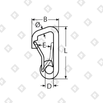Карабин зацепной «страховочный» ART 8305 12x122, нерж. сталь A4 - №2
