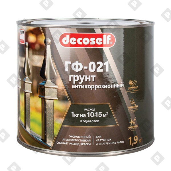 Грунт ГФ-021 Pufas Decoself серый (1,9 кг) - №1