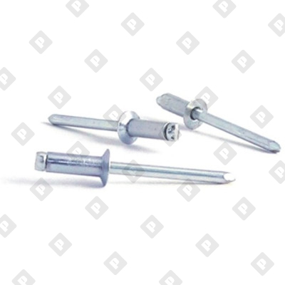 Заклепка вытяжная открытая 4,8x22 с потайным бортом, алюминий / оц. сталь - №1