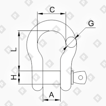 Скоба такелажная омегообразная G-209 4.75 т, кл. пр. 8 - №2