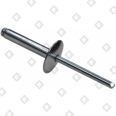 Заклепка вытяжная открытая 3,2x10 с увеличенным бортом 9,5 мм, оц. сталь / оц. сталь - №1