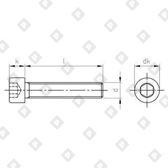 Винт DIN 912 М3x30/30 с полной резьбой и цилиндрической головкой с внутренним шестигранником, нерж. сталь A2 - №4