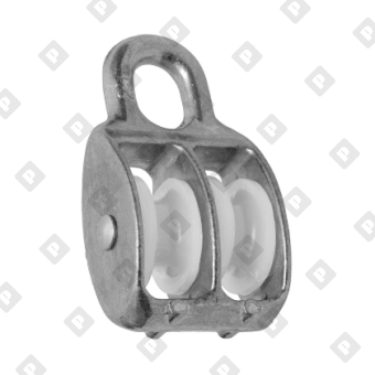 Блок двойной 2" (50 мм) с пластиковым диском, оц. сталь - №2