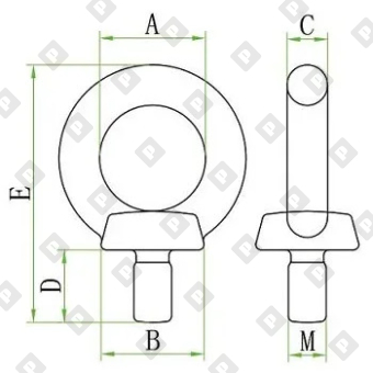 Рым-болт DIN 580 M24, оц. сталь - №2