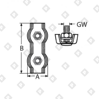 Зажим DUPLEX ART 8284 для троса Ø4мм, нерж. сталь А4 - №2