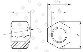 DIN 917 A2 M 14X1,5 A/F 22 - №5