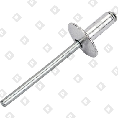 Заклепка вытяжная открытая 3,2x8 с увеличенным бортом 9,5 мм, алюминий / оц. сталь - №1