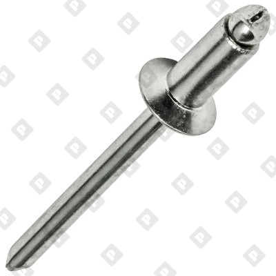 Заклепка вытяжная открытая 6x16 со стандартным бортом, оц. сталь / оц. сталь - №1