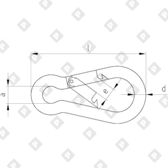 Карабин пожарный DIN 5299С 6x60, оц. сталь - №2