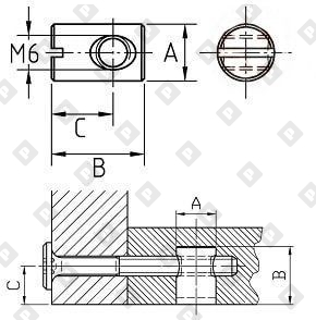 Гайка бочонок ART 7330 M6 10x12, оц. сталь - №2