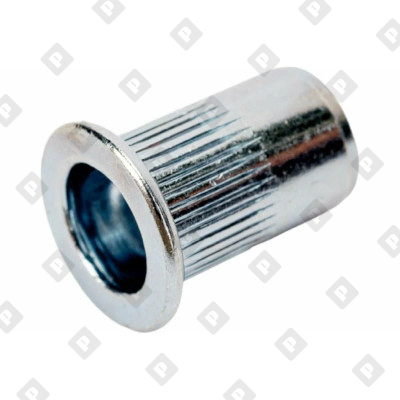 Заклепка М12x23 с внутренней резьбой, насечками и цилиндрическим бортом, алюминий - №3