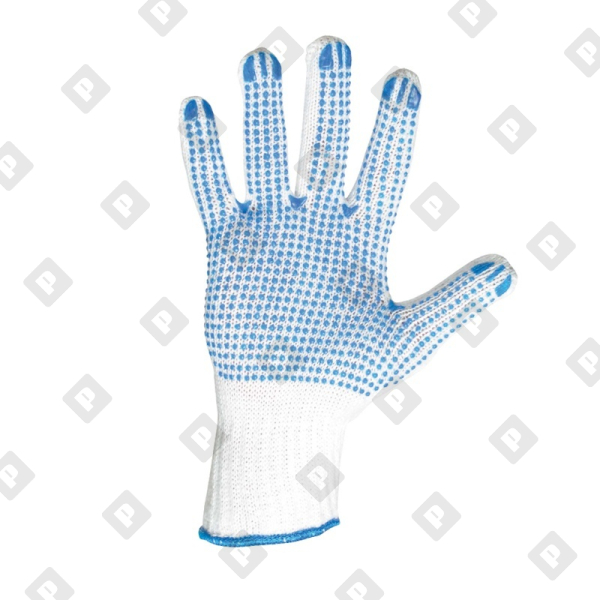 Перчатки вязаные х/б 6 ниток с ПВХ - №1