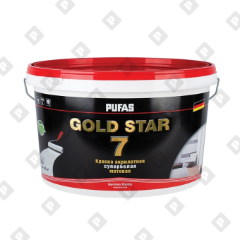 Краска акрилатная Pufas GOLD STAR 7 мат. Основа D мороз. (9 л) - №1