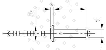 Заклепка вытяжная ISO 15983 5x24 со стандартным бортом, нерж. сталь A2 / нерж. сталь A2 - №4