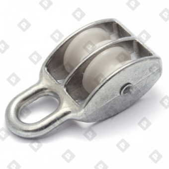 Блок двойной 2" (50 мм) с пластиковым диском, оц. сталь - №1